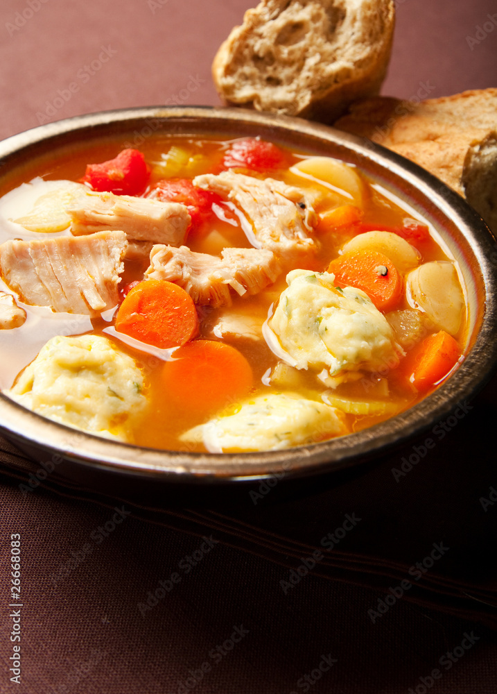 Turkey dumpling soup