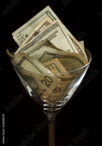 Dollars In Martini Glass