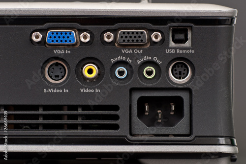 Close Up View of HD Projector Rear Plug-In Bay © JcJg Photography