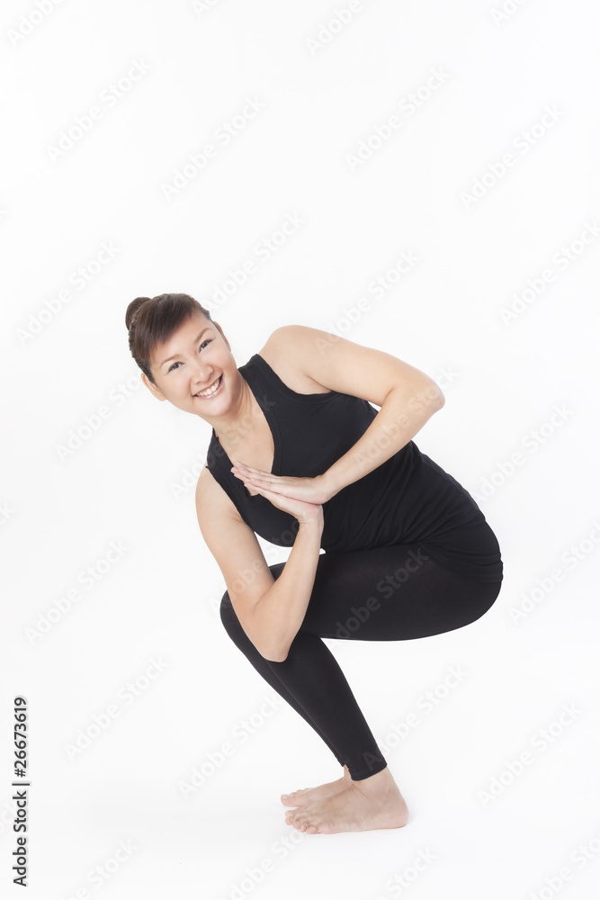 Asian Yoga Master on white background Asian Yoga Master on white background