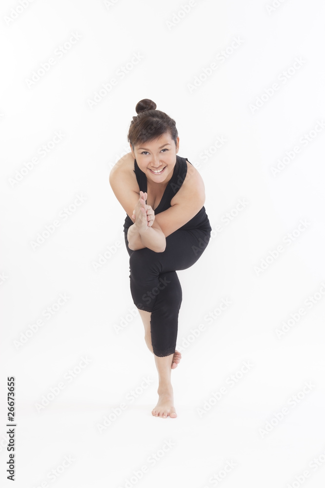 Asian Yoga Training Master on white background