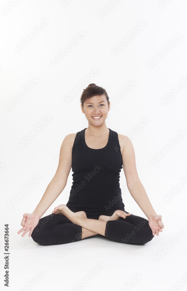 Asian Yoga Training Master on white background Asian Yoga Training Master on white background