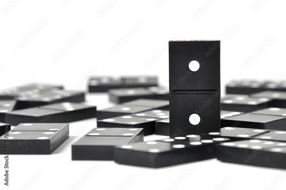 Obraz premium Dominoes over white