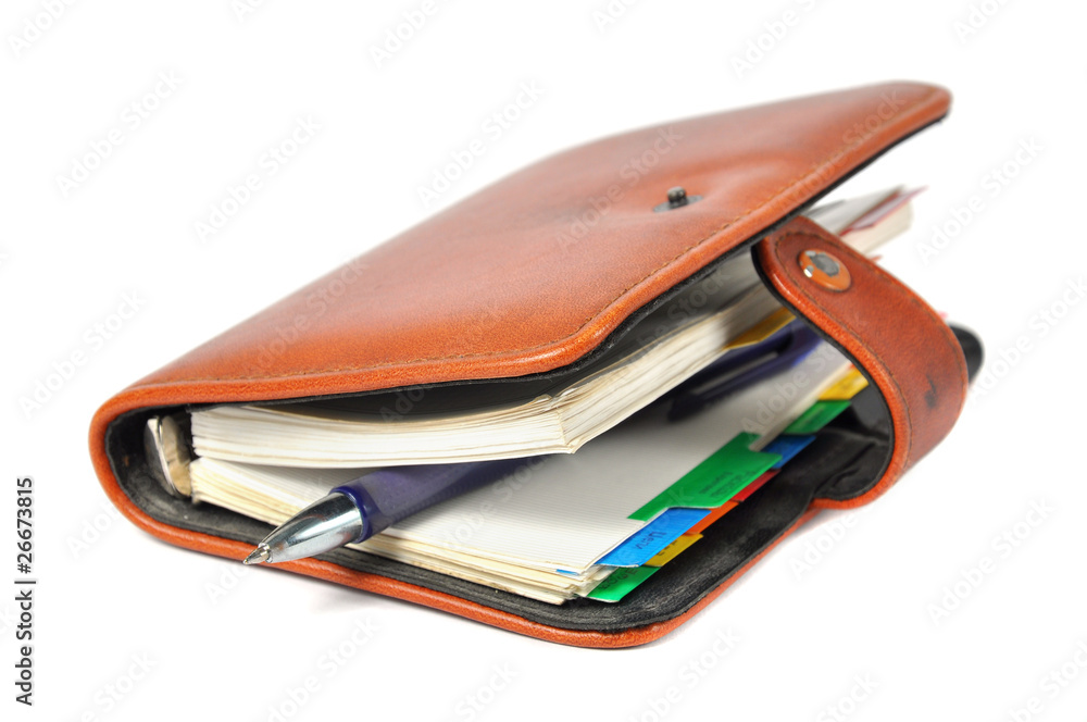 Organizer - daily planner over white Organizer - daily planner over white