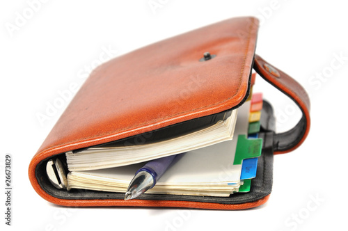 Organizer - daily planner over white