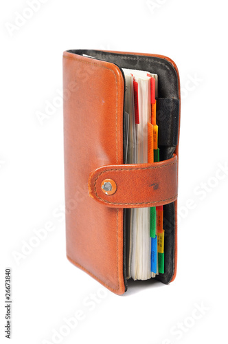 Organizer - weekly planner over white