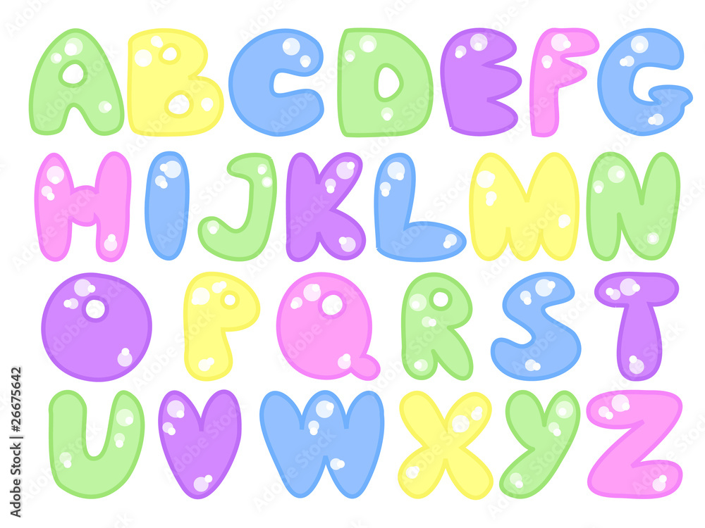 vector illustration childish abc made of plump letters vector illustration childish abc made of plump letters