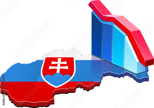 Statistiques de la Slovaquie à la baisse (détouré)