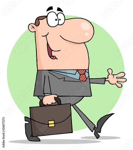 Happy Businessman Walking