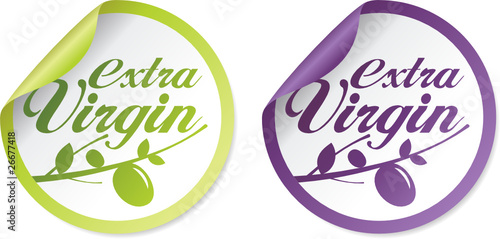 Extra virgin olive oil stickers set