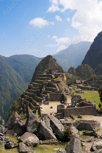 Intiwatana, Inca's astronomical observatory in Machu Picchu. photo