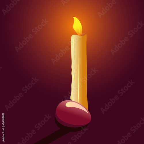 vector illustration with candle and easter egg