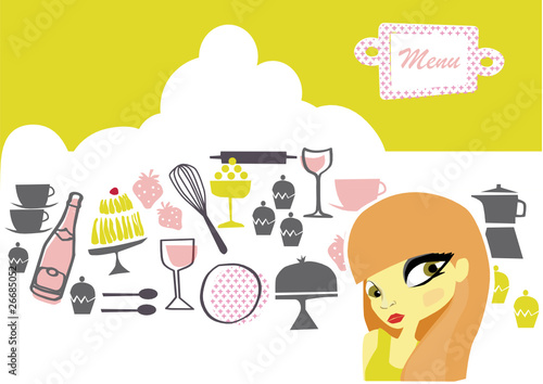 vector - nice graphic set about tea time