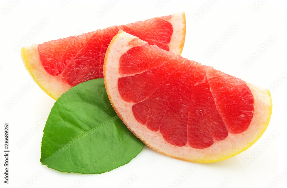 Two lobes of a grapefruit Two lobes of a grapefruit
