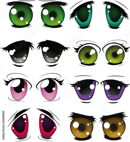 The complete set of the drawn eyes