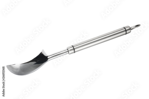 Stainless steel icecream spoon photo