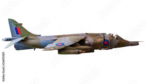Фотография British Harrier fighter jet isolated on white