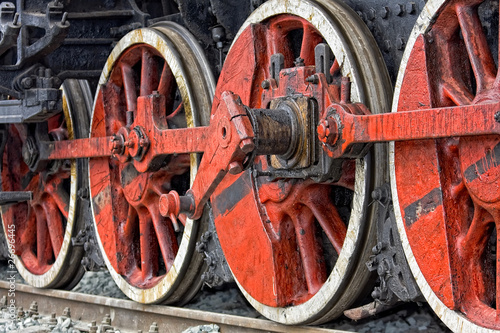 Old steam locomotive wheels