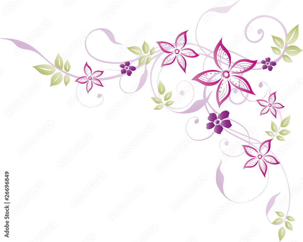 Ranke, floral, filigran, Blumen, Blüten, Pastell Ranke, floral, filigran, Blumen, Blüten, Pastell