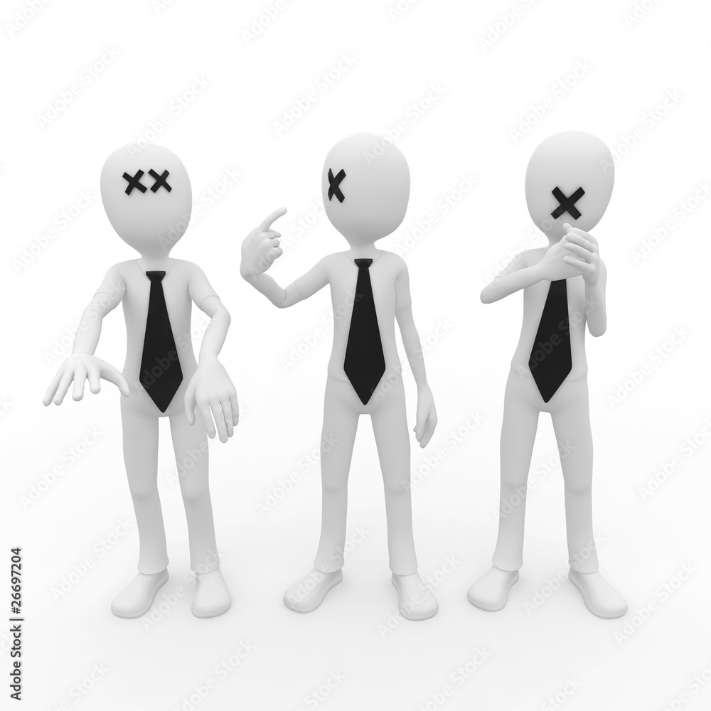 3d man blind deaf mute Stock Illustration Adobe Stock