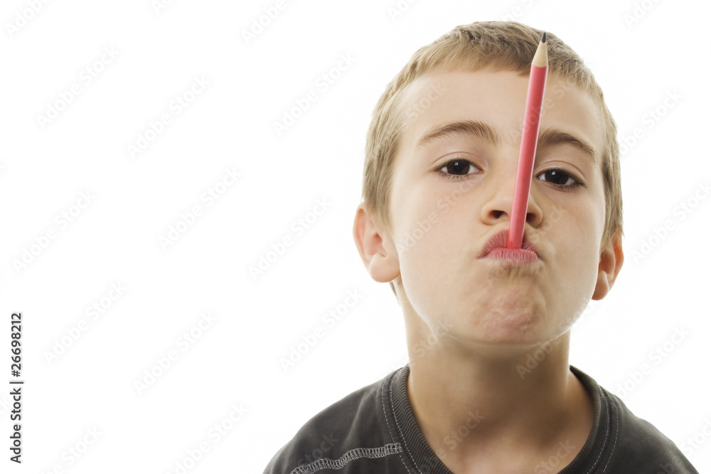 Schoolboy With a Pencil in His Mouth Schoolboy With a Pencil in His Mouth