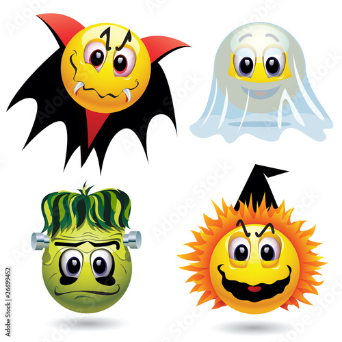Smiley balls with Halloween mask