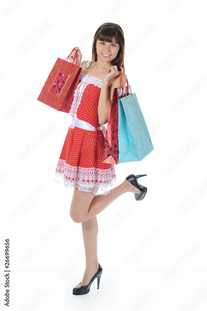 Beautiful girl with shopping bags Beautiful girl with shopping bags