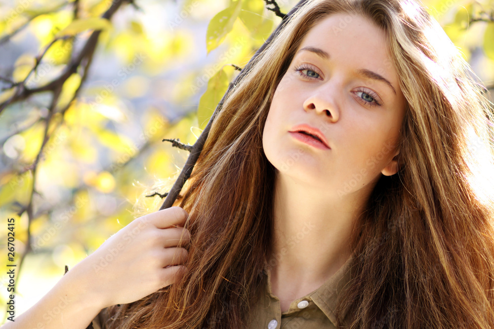 Beautiful young woman. Outdoor portrait Beautiful young woman. Outdoor portrait