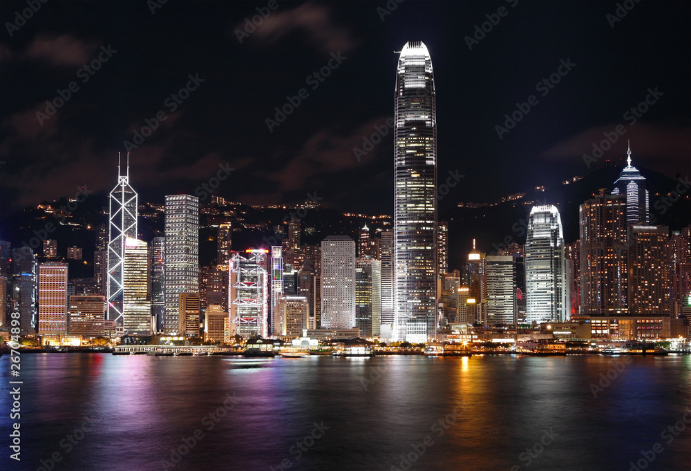 Hong Kong skyline at night