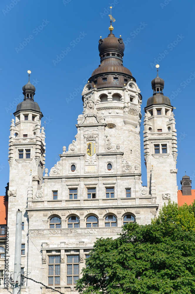 Neues Rathaus, Leipzig, Sachsen, Deutschland, Europa