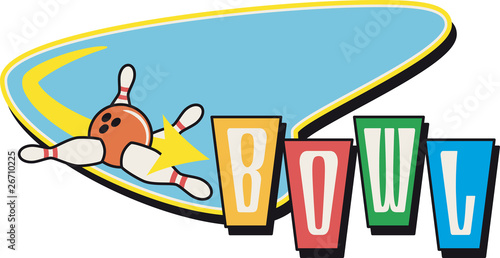 Bowling neon sign