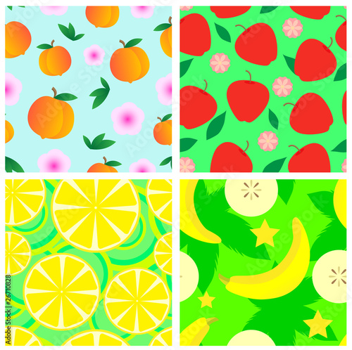 Set of fruits seamless