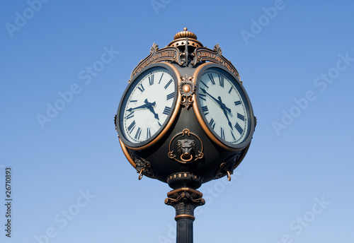 Round outdoor clock,with clipping path