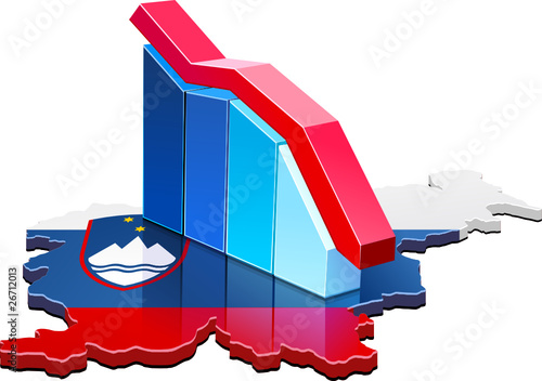 Statistiques de la Slovénie à la baisse (détouré)