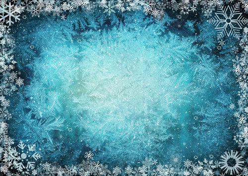 Frame from snowflakes with space for text