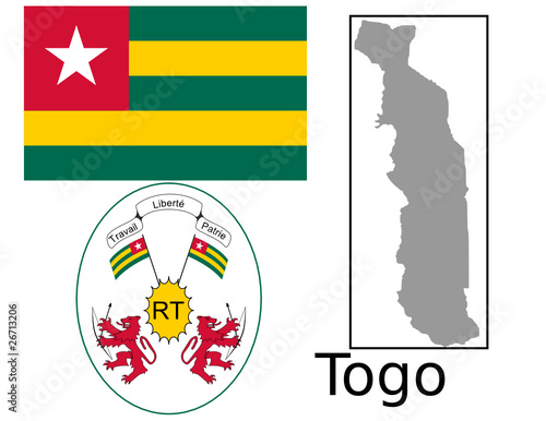 Togo flag national emblem map