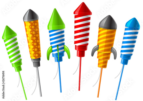 Rockets for fireworks. Vector