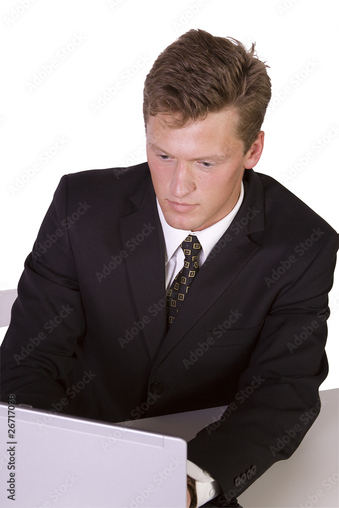 Young business entrepreneur working on laptop Young business entrepreneur working on laptop