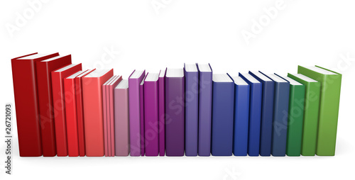 Row of color coordinated books