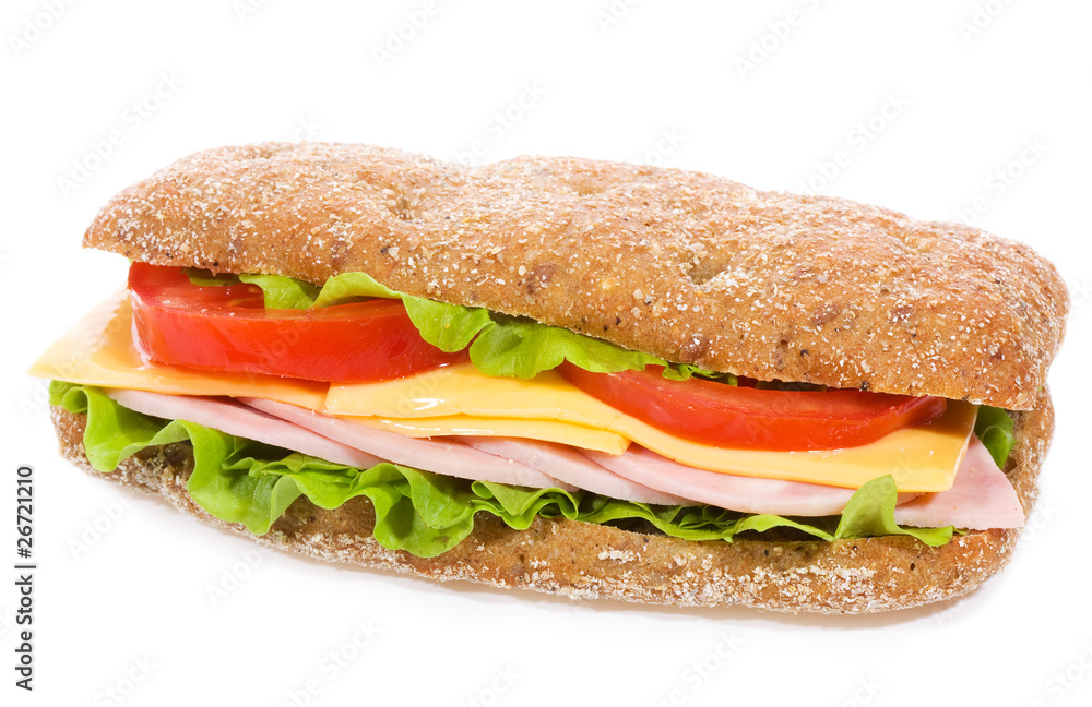 sandwich with ham and vegetables sandwich with ham and vegetables