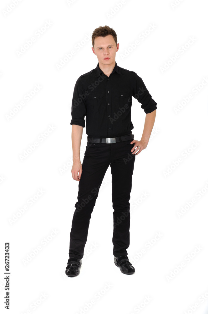 Fototapeta premium Young man standing on white background