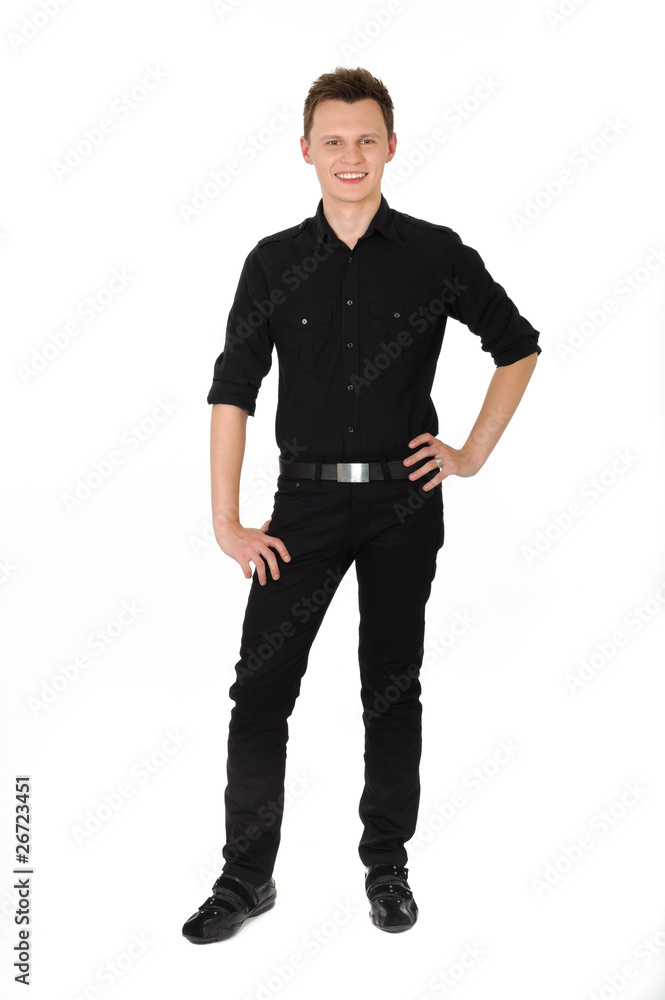 Young man standing on white background Young man standing on white background