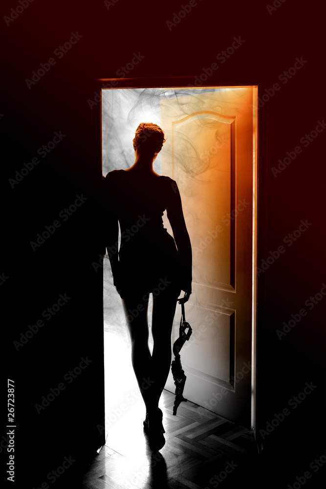 Fototapeta premium Outlines of a beautiful young woman