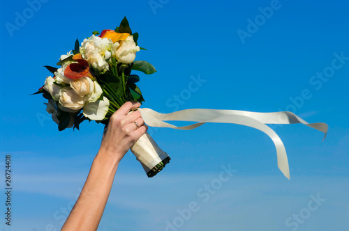 bride's bouquet in the sky