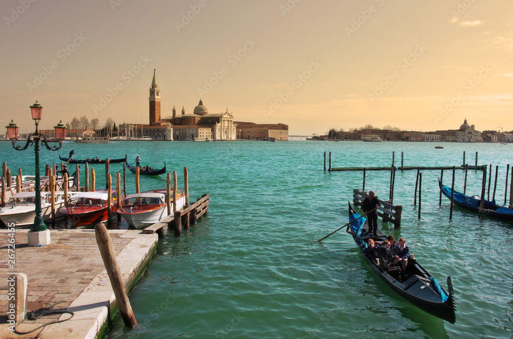 San Giorgio Maggiore church and Grand Canal in Venice, Italy.