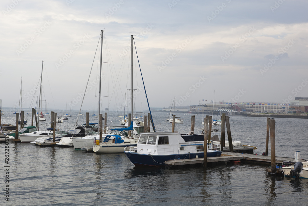 boston: boats berthed at central wharf