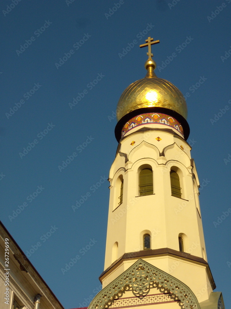 Gilded onion dome of orthodox church