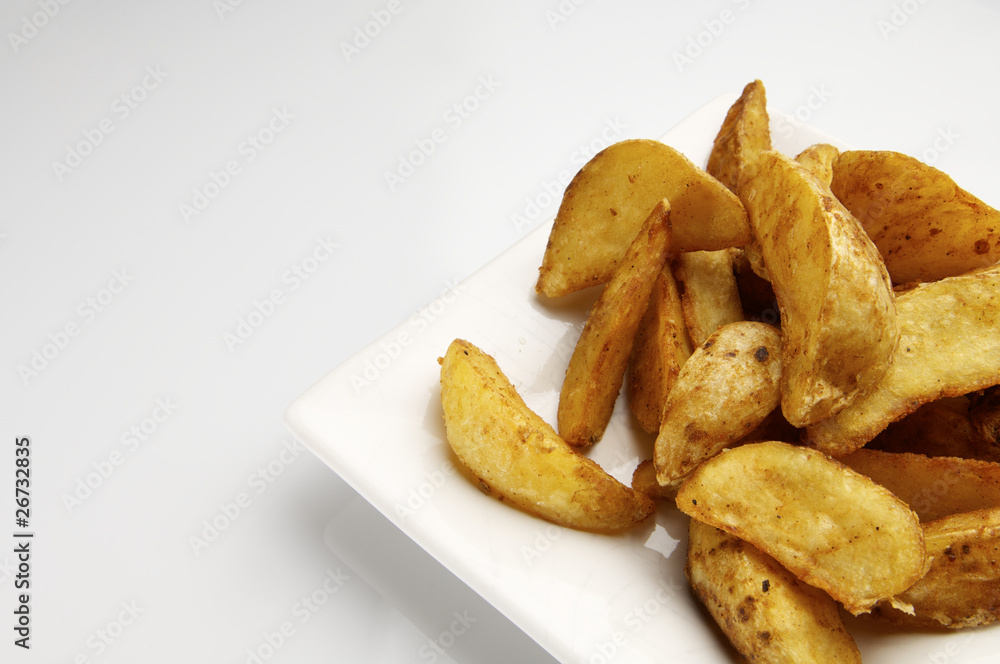 fried potato wedges fried potato wedges
