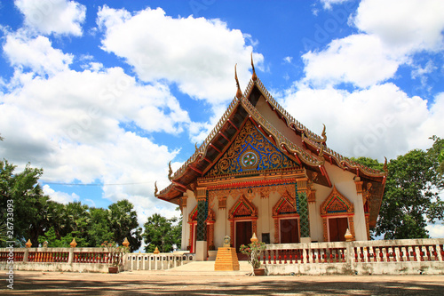 Temple at Rayong and Bright Sky