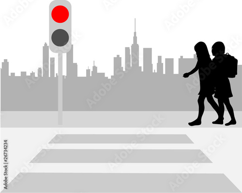 Pedestrian crossing - vector illustration